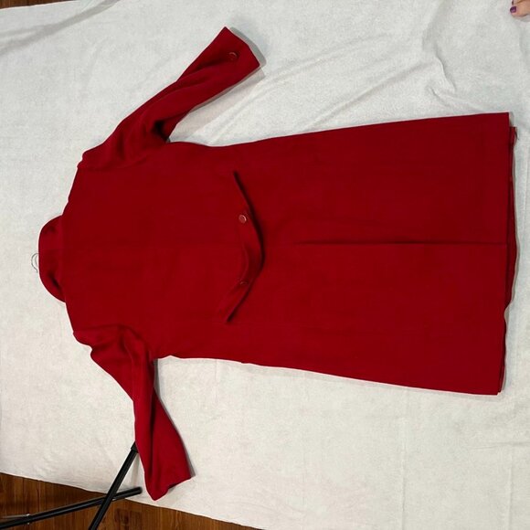 Worthington Red Wool Blend Double Breasted Long Coat Vintage Size 10 - Picture 11 of 13